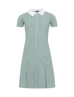 CHECKED SUMMER DRESS GREEN, Girl's uniform